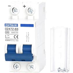 CHTAIXI DC Miniature Circuit Breaker, 2 Pole 1000V 20 Amp Isolator for Solar PV System, Thermal Magnetic Trip, DIN Rail Mount, Chtaixi DC Disconnect Switch C20