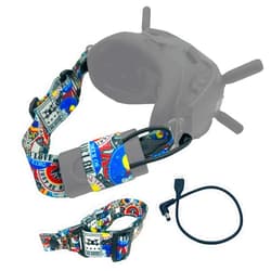 RAWECUD Adjustable Head Strap and Power Cable 30CM for DJI FPV Goggles V2, Power Charging Cable Replacement and Headband Strap with Battery Pocket for DJI FPV Combo (Not for Avata Goggles 2).
