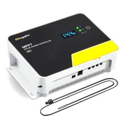 BougeRV MPPT Solar Charge Controller 40A, with Remote APP Control, Backlit LCD Display, Temperature Sensor, 12V/24V/36V/48V Battery Regulator, for LiFePO4, SLD, AGM, FLD, Gel Battery, Negative Ground