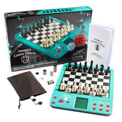 SCS Direct Electronic Grandmaster Chess Game- Play Opponent, or Multi Level Computer, Plus Talking Coach & Preset Exercises- Perfect for Kids & Adults- w 8 Bonus Games (Checkers, Chess, 4-in-A-Row), Xmas Gift