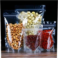 MYANGHAOT 100 Pack Clear Zipper Stand Up Pouch Bag, MYANGHAOT Dry Fruit Food Packaging Bag, Moisture-Proof Transparent Sealing Bag Resealable Ziplock Snack Food Tea Pouches (5.51