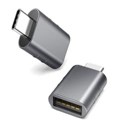Syntech USB C to USB Adapter Pack of 2 USB C Male to USB 3.0 Female Adapter Compatible with MacBook Pro Air 2024, Microsoft Surface, iPad,Samsung Notebook, Dell XPS and More Type C Devices,Space Grey