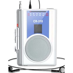 Gracioso Protable Cassette Recorder Player: AM FM Compact Vintage Cassette Tape Player with Big Speaker & Earphone Jack, Microphone,Powered by DC or AA Battery