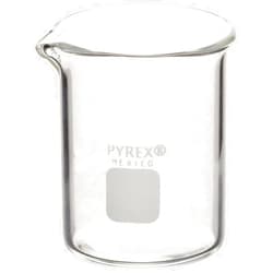 Corning Pyrex 1000-50 Glass 50mL Graduated Low Form Griffin Beaker, 10mL Graduation Interval (Pack of 12)