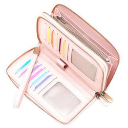 GAEKEAO Wallet for Women Clutch Leather RFID Blocking Wristlet Purse Zip Around Wallets Large Capacity Credit Card Holder