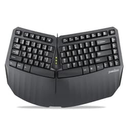 Perixx PERIBOARD-413B US, Wired USB Ergonomic Compact Split Keyboard - 15.75x10.83x2.17 inches TKL Design - Black - US English