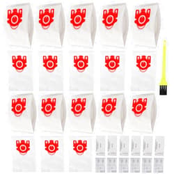 Tivcroxs 18 Packs 3D Airclean FJM Vacuum Bags Replacement for Miele Compact C1 Vacuum Type FJM,Compact C1,Compact C2,S6000-S6999,S4000-S4999,S700,S500-S578 with 6 Motor Protection Filters,6 AirClean Filter