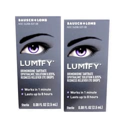 LUMIFY Redness Reliever Eye Drops 0.08 Fl Oz (2.5mL) 2-Pack