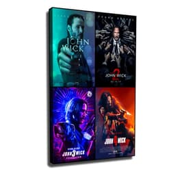 Generic John Wick Chapter 1 2 3 4 Movie Poster Keanu Charles Reeves Starring Wall Art Paintings for Living Room Modern Home Decor Canvas Print Collection Gift for Movie Fans (no Frame,20x30inch)