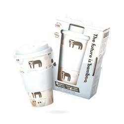 The future is bamboo - Reusable Coffee Cup Eco Friendly Bamboo Fibe Coffee Tumbler and Travel Mug with Leak-Proof Cup Cover, 16oz, Take Your Time | Organic Bamboo Fiber