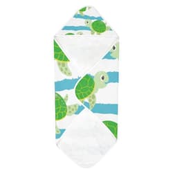 WELLDAY Cute Sea Turtle Baby Towel Ultra Soft Hooded Towels for Babies - Ultra Absorbent Cotton Bath Towels 30x30 Inch