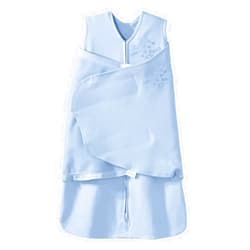 HALO 100% Cotton Sleepsack Swaddle, 3-Way Adjustable Wearable Blanket, TOG 1.5, Baby Blue, Newborn, 0-3 Months