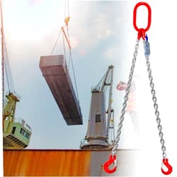 YATOINTO 6600LBS Double Leg Chain Sling with Hooks, 5Ft 5/16