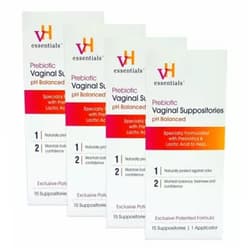 VHessentialsTOPNaturePlus vH Essentials Prebiotic Vaginal Suppositories, pH Balanced for Feminine Odor, Hygiene, and Health (15 Count) (4)