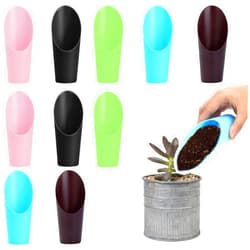 ORNOOU 10 Pieces Bonsai Soil Scoop Plastic Succulent Soil Scoop Indoor Plants Little Small Potting Shovel Bucket Shovel for Garden Planting,Random