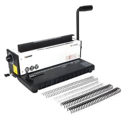 Burostyle TD-1200R Binding Machine, 3:1 Pitch Wire Binding Machine, 34 Round Holes, Punch 12 Sheets/Bind 120 Sheets with Sturdy Metal Construction