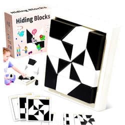 Kykake Block Puzzles Hidden Building Blocks for Kids, 3D Puzzles with Storage Tray, Educational Assembly Puzzles, Brain Teaser Games Logic Training Desktop Game for Early Education Ages 3+