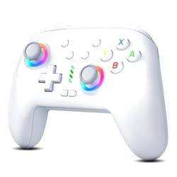 HUDOBBYE Switch Pro Controller Wireless for Switch/OLED/Lite Accessories, Wireless iOS Android Remote Gamepad, Wired PC Game Joystick, Switch Turbo Controller with 10 Cool RGB Led Light,Programmable