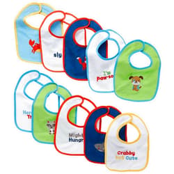 Neat Solutions Water Resistant Drooler Bib Set, Multi-Color, 10 Count