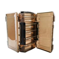 OriGlam Double Sided Fishing Lure Box Tackle Box with Handheld, 10 Compartments Fishing Bait Storage Box Container, Fishing Tackle Accessory Case (20x17x4.5cm)