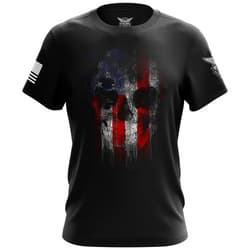 We The People Holsters - Freedom Reaper - Round Neck T Shirt - Men's Short Sleeve T Shirt - Pro America Logo - American Flag Patriotic Shirt - Black - L
