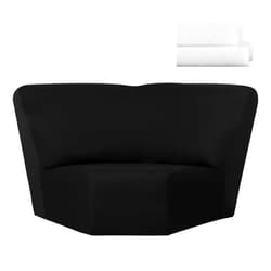 Weysat Corner Sofa Cover Stretch Corner Couch Cover Furniture Protector for Living Room Sectional Recliner Sofa Slipcover Reclining L Shape Couch Additional Seat(Black,Milk Silk)