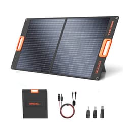 GRECELL 100W Portable Solar Panel for Power Station Generator, 20V Foldable Solar Cell Solar Charger with High-Efficiency Battery Charger for Outdoor Camping Van RV Trip