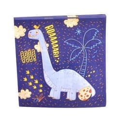 DodoYoung Disposable Party Paper Napkins, Cute Blue Dinosaur Cocktail Beverage Napkins for Dinner Picnic and Forest Theme Birthday Party, 13