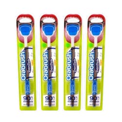 DenTek Orabrush Tongue Cleaner and Tongue Scraper 1 Count (Pack of 4) (Color May Vary)