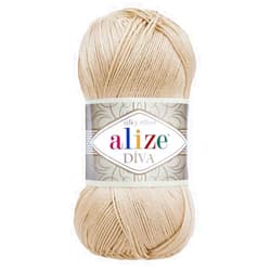 Alize Diva Silk Effect 100% Microfiber Acrylic Yarn 1 Ball/Skein 100gr 383yds Color (368 - Camel)