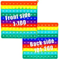 PETBSNVB Double Side 1 100 200 Pop it, Chart, Numbers, Row Counter Knitting Crochet, Stitch Counters Crocheting Square Popper Fidget Sensory Toy, Educational Tool, Great Gift for Birthdays, Christmas