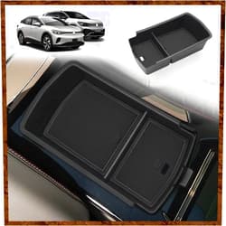 Muslogy for 2023 2024 VW ID.4 ID6 Storage Box Organizer Center Console Tray Interior Accessories Compatible with Volkswagen ID 4 ID4 ID.6 2023(2023+ Center Console Tray)