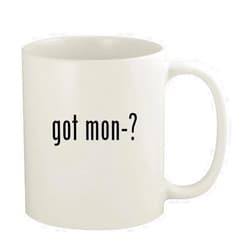 Knick Knack Gifts got mon-? - 11oz Ceramic White Coffee Mug, White