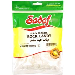 Sadaf Rock Candy Plain Filberts - Rock Candy for Tea and Beverages - Food Flavoring Candy Rocks - Classic Sweet Delight - 12 oz Resealable Bag