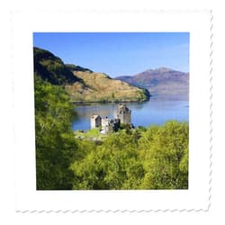 3dRose qs_82820_4 Eilean Donan Castle, Scotland EU36 MWR0062 Micah Wright Quilt Square, 12 by 12-Inch
