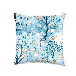 Modern Aesthetic Design Studio Winter Aesthetic Pattern - Cozy Nordic Snowflake Design Throw Pillow