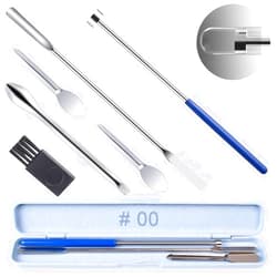 Foosi Capsule Filling Machine Kit – Pill Filler Tray Tools Size 00 for Quickly Maker Empty Gel Capsules, Lab Spoons Spatula Scoops Tool (6Pcs)