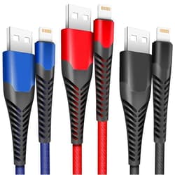 Ankoda iPhone Charger, Lightning Cable 3PACK 6FT Nylon Braided Fast iPhone Charger Cord Compatible with iPhone 11 Pro Max XS XR X 8 7 6 Plus 5, iPad Pro iPod Airpods and More (3×6 Foot)…