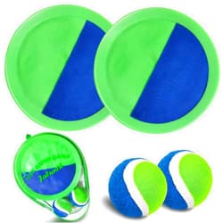 Jalunth Ball Catch Set Games Toss Paddle - Beach Toys Back Yard Lawn Outdoor Pool Backyard Camping Throw Age 3 4 5 6 7 8 9 10 11 12 Years Old Boys Girls Kids Adults Family Outside Easter Gifts Green