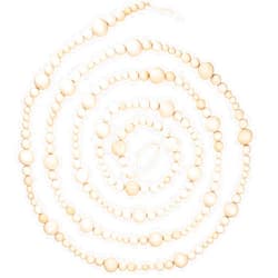 Boao 1 Piece Wooden Beaded Garland 10 Feet Rustic Farmhouse Bead Wall Hanging Decor Country Natural Tree Garland Decorative Wall Hanging Prayer Beads for Christmas Day (Beige)