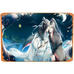 CULtp Wei Wuxian, Wei Ying, Lan Zhan, Lan Wangji Retro Metal Sign for Garden Club Outdoor Indoor Home Wall Decorative 8x12 inch