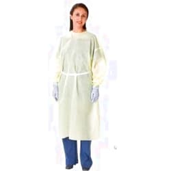 Keebomed Disposable Isolation Gowns - Yellow Level 2 PPE Gowns Disposable - Knee-Length, Non-Woven, Latex Free, and Fluid-Resistant Gowns (50, XL)