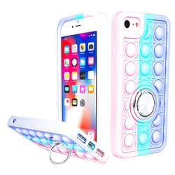 Joyleop Color Bubble Case for iPhone SE 2022/2020/7/8 Fidget Design Unique Silicone Cute Fun Cover Girly Fashion Girls Boys Kids Cases,Kawaii with Metal Ring Buckle for iPhone SE 2022/2020/7/8 4.7