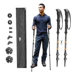 Cascade Mountain Tech Lightweight Aircraft-Grade Aluminum Trekking Poles with Extended Down Grip Plus Tip Kit