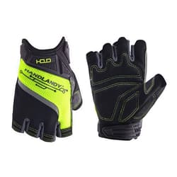 HANDLANDY Fingerless Work Gloves for Men Utility Padded Half Finger Driving Working Gloves (XXL, Green)
