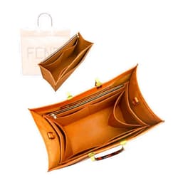 Divitize Sunshine Tote Organizer Insert, Sunshine Shopper Medium Insert, Mini Sunshine Large Organizer, Handmade 3mm Premium Felt Snug Sturdy Gold Zipper (For Medium Sunshine Tote, Tea)