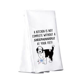 PWHAOO A Kitchen is Not Complete without A Sheepadoodle Kitchen Towel Sheepadoodle Lover Gift (Sheepadoodle towel)