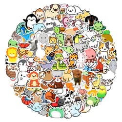 Daytoyz 100 Pcs Cute Animal Stickers for Kids - Waterproof Vinyl Stickers for Hydroflask, Phone, Skateboard, Laptop - Aesthetic Sticker Packs for Girls & Teens(Animal)