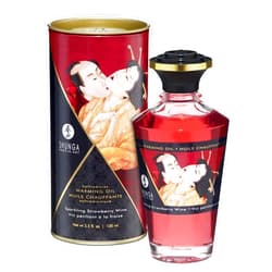 HnBlist New - Aphrodisiac Warming Oil - Strawberries & Champagne Shunga