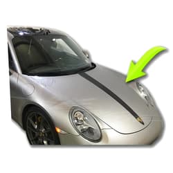 Benini Design Studio Hood Racing Stripes Vinyl Decals Graphics Kit - Compatible with Porsche 911 996 997 991 992 GT3 GT2 Turbo (991/992, Gloss Black)